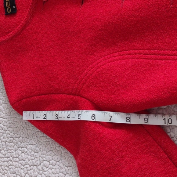 Geiger Tyrol Size 36 Austria Pure New Wool Red Button Front Sweater Jacket - Picture 8 of 16